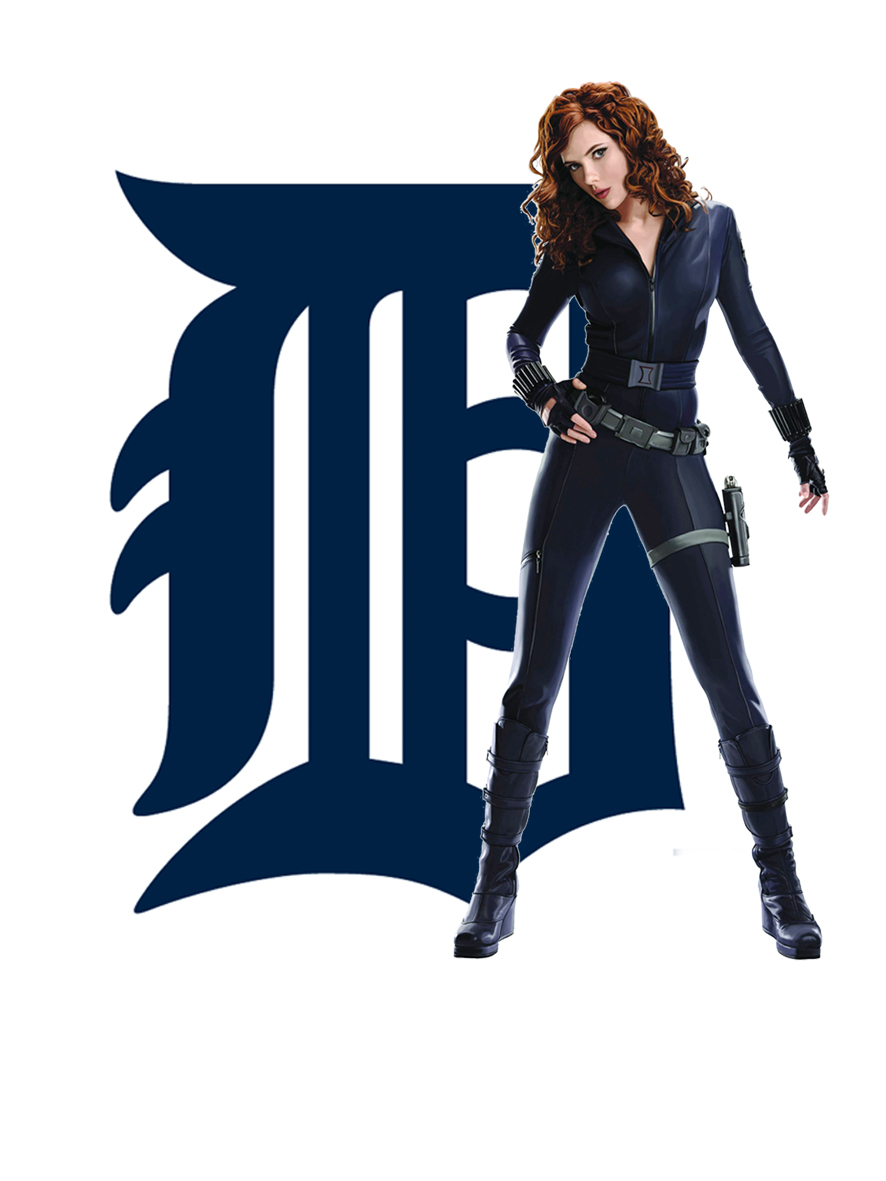 Detroit Tigers Black Widow Logo vinyl decal